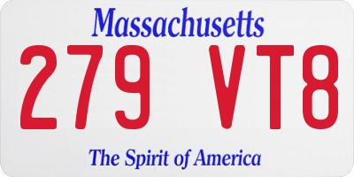 MA license plate 279VT8