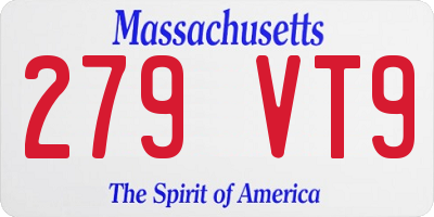 MA license plate 279VT9