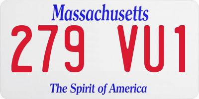 MA license plate 279VU1