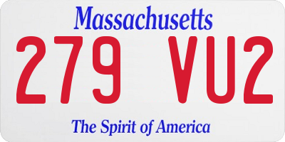MA license plate 279VU2