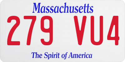 MA license plate 279VU4