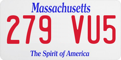 MA license plate 279VU5