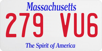 MA license plate 279VU6