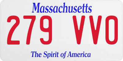 MA license plate 279VV0