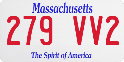 MA license plate 279VV2