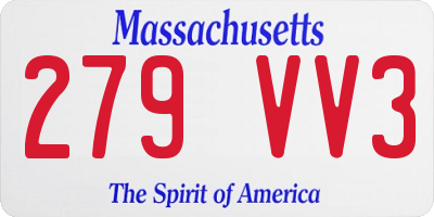 MA license plate 279VV3