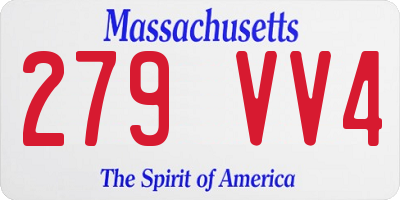 MA license plate 279VV4