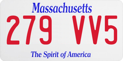 MA license plate 279VV5