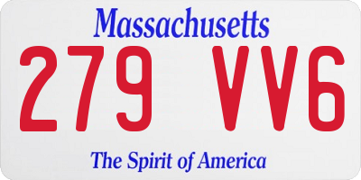 MA license plate 279VV6