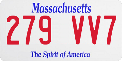 MA license plate 279VV7
