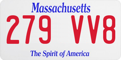 MA license plate 279VV8