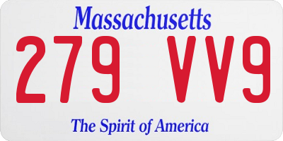 MA license plate 279VV9