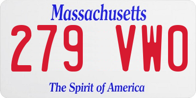 MA license plate 279VW0