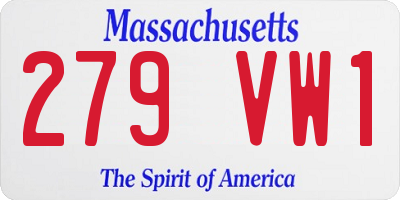 MA license plate 279VW1