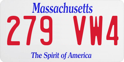 MA license plate 279VW4