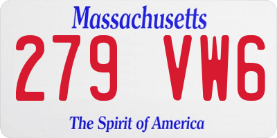MA license plate 279VW6