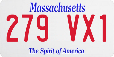 MA license plate 279VX1
