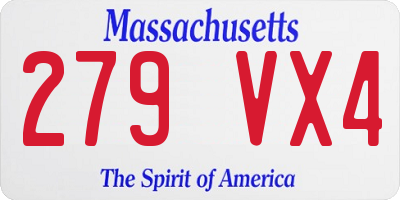 MA license plate 279VX4