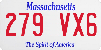 MA license plate 279VX6