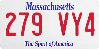 MA license plate 279VY4
