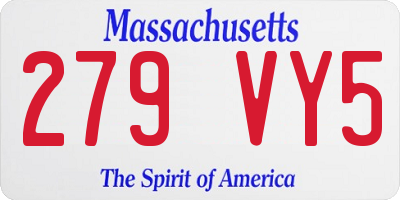 MA license plate 279VY5
