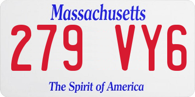 MA license plate 279VY6