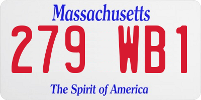 MA license plate 279WB1