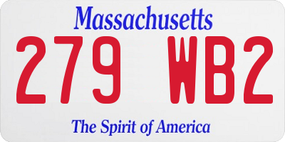MA license plate 279WB2