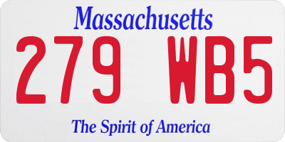 MA license plate 279WB5