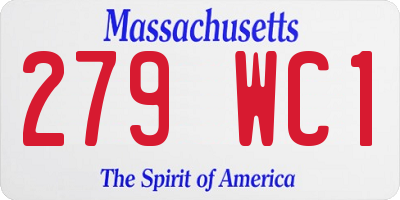 MA license plate 279WC1