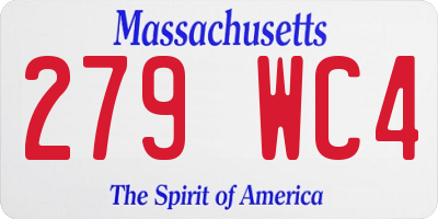 MA license plate 279WC4
