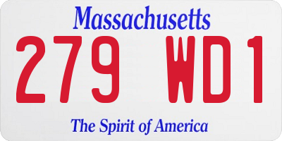 MA license plate 279WD1