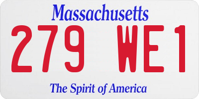 MA license plate 279WE1