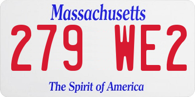 MA license plate 279WE2