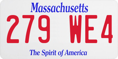 MA license plate 279WE4