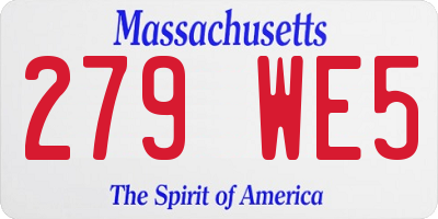 MA license plate 279WE5