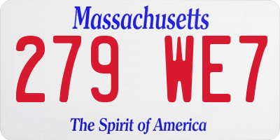 MA license plate 279WE7