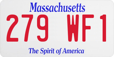 MA license plate 279WF1