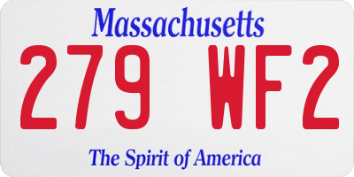MA license plate 279WF2