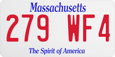 MA license plate 279WF4
