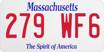 MA license plate 279WF6