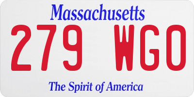 MA license plate 279WG0