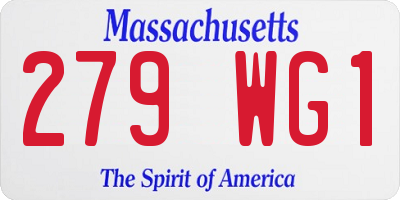 MA license plate 279WG1
