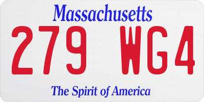 MA license plate 279WG4