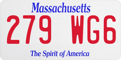 MA license plate 279WG6