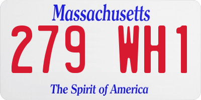 MA license plate 279WH1