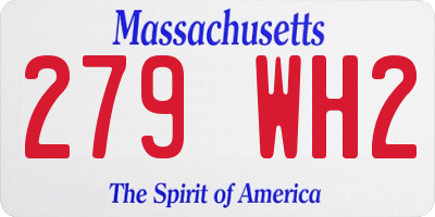 MA license plate 279WH2