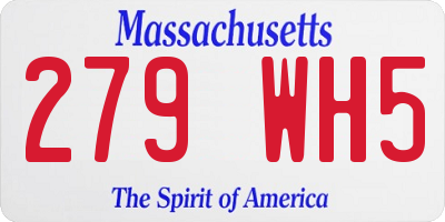 MA license plate 279WH5