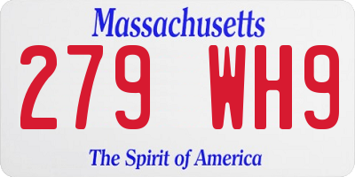 MA license plate 279WH9
