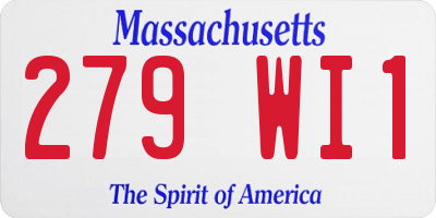MA license plate 279WI1